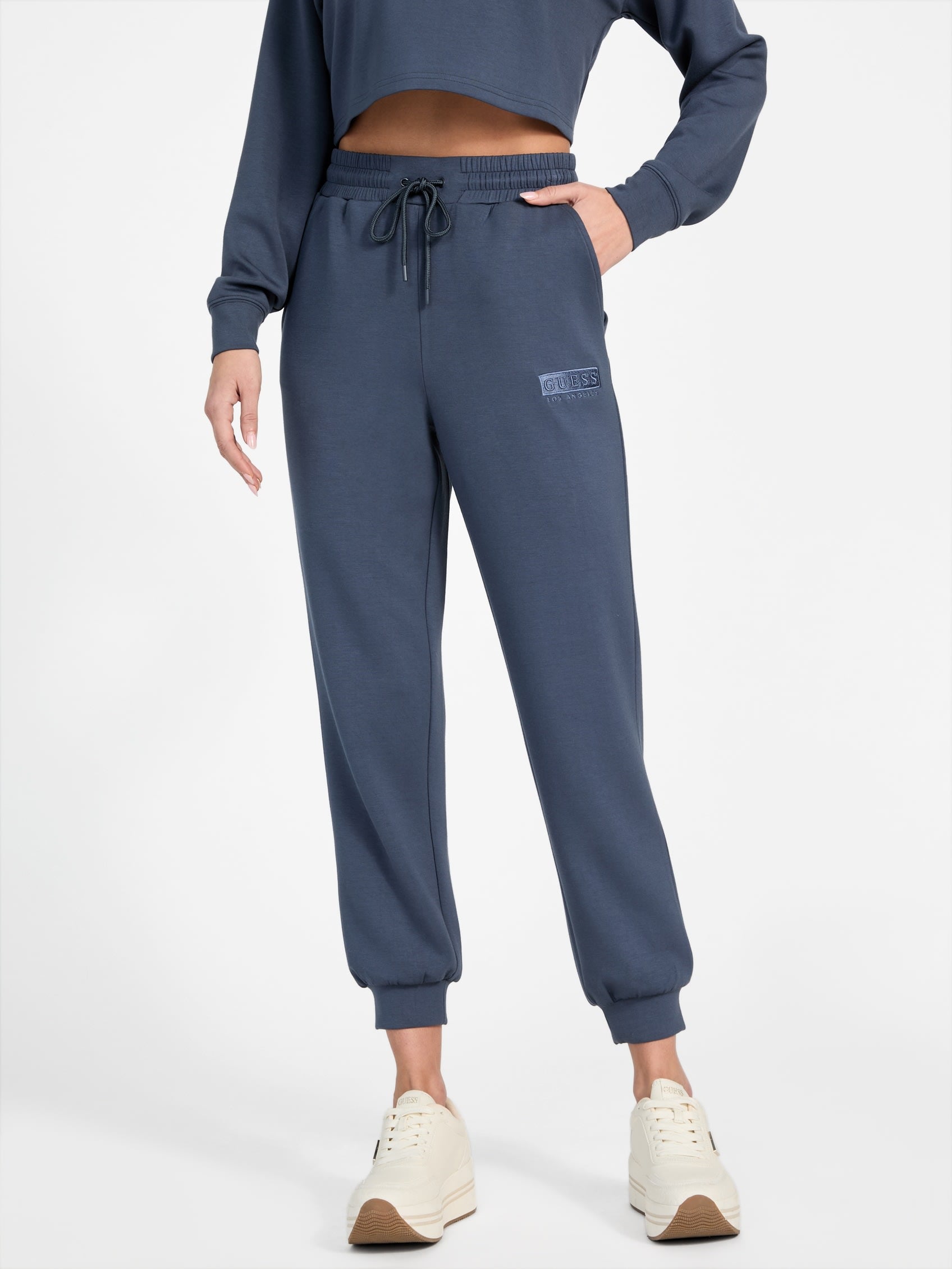 

Спортивные брюки с логотипом Carly Guess Factory, цвет grey shadow blue
