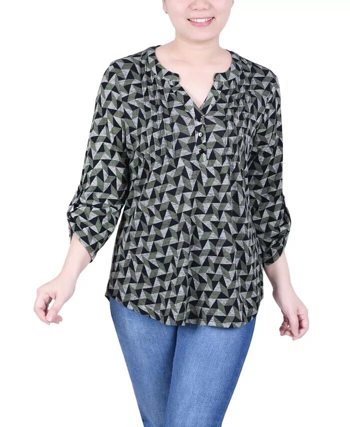 

Топ миниатюрного размера с рукавами 3/4 NY Collection, мультиколор