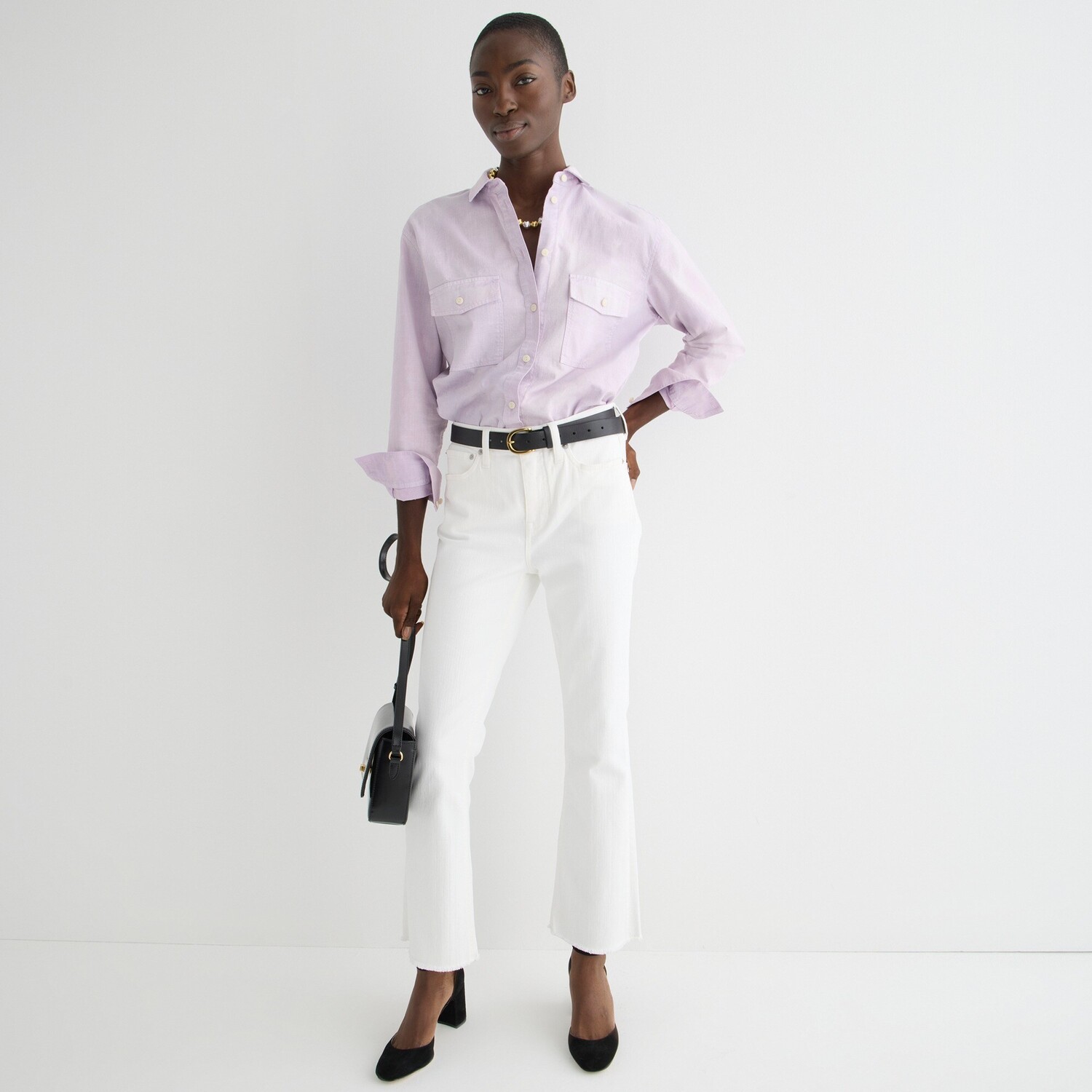 

Укороченные джинсы 10 дюймов белого цвета J.Crew, белый