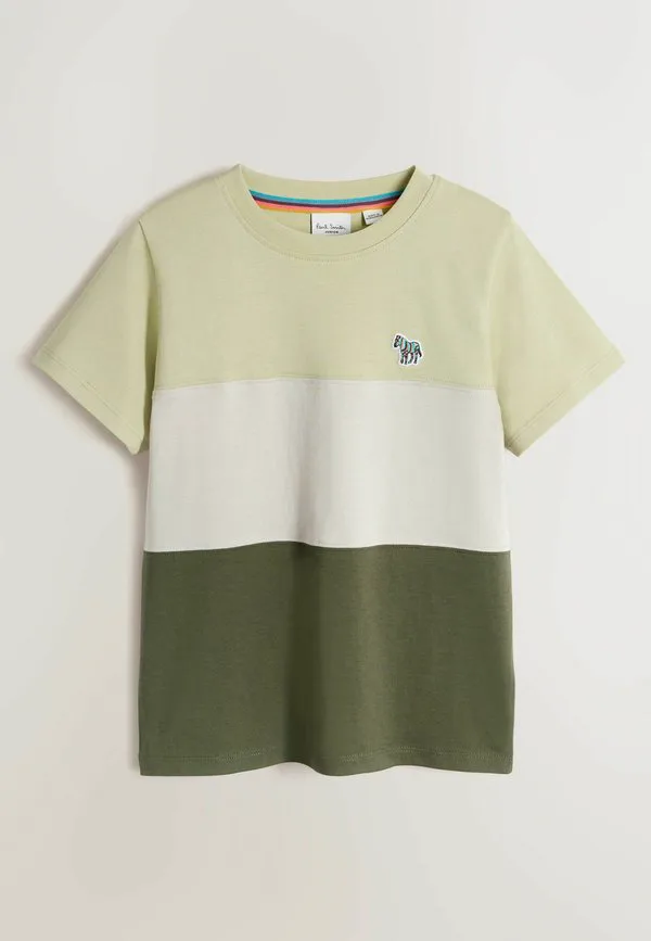Футболка базовая из коллекции colourblock signature t3 pack Paul Smith Junior, Green Orange White — фото 3