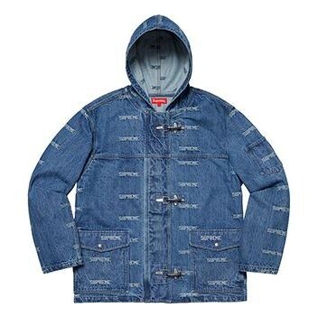 

Куртка ss19 logo denim turnout jacket denim logo Supreme, синий