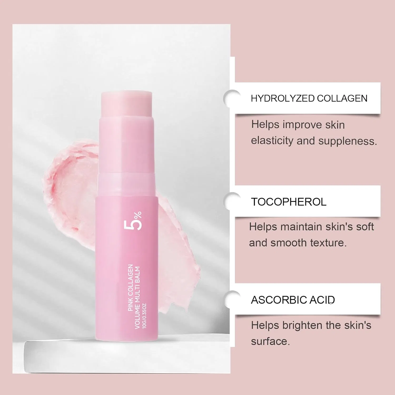 Бальзам для губ Zkkd — Бальзам-стик Pink Collagen Volume Multi Balm для лица и губ, . , 3Pcs, 10 г — фото 4