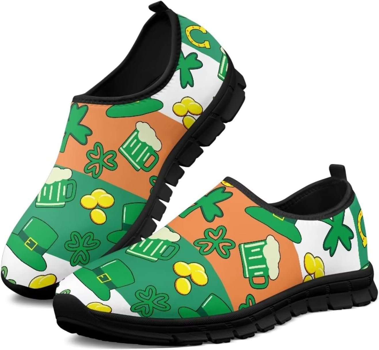 

Мужские повседневные кроссовки слипоны для ходьбы, сетчатые повседневные лоферы Cugasmaru, St. Patrick's Day Style