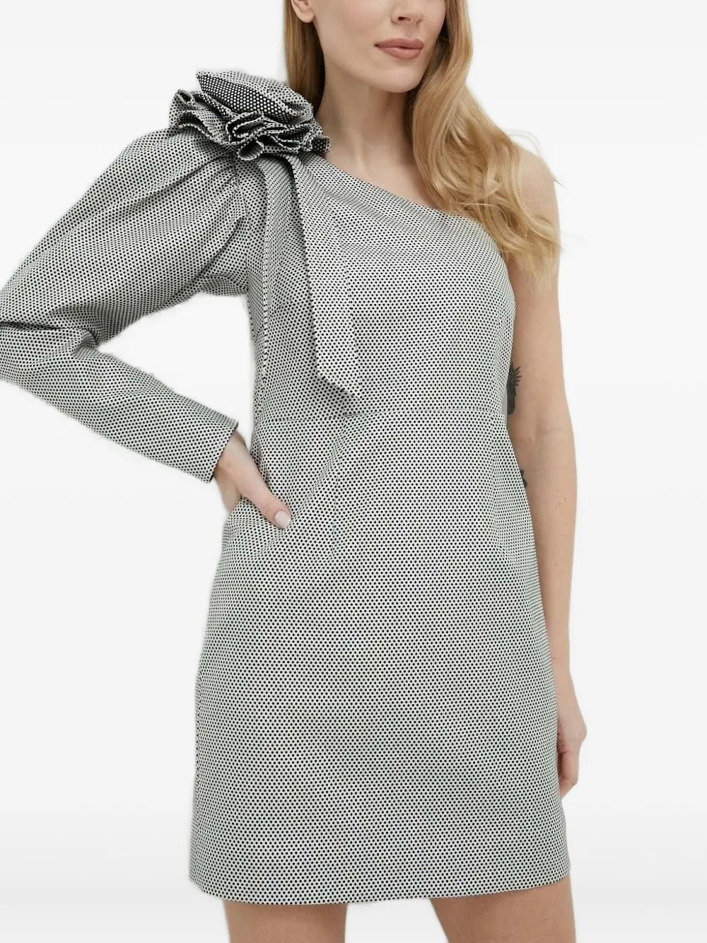 

Мини-платье с розеткой на одно плечо Custommade, черный