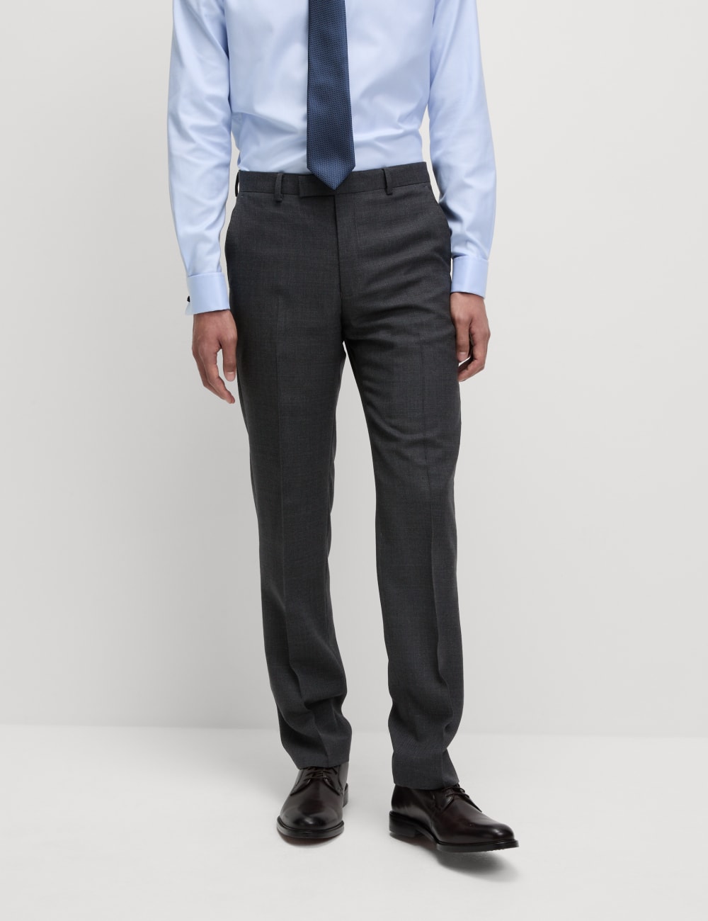 

Костюмные брюки из чистой шерсти с текстурой, стандартного кроя Marks & Spencer SARTORIAL, угольный