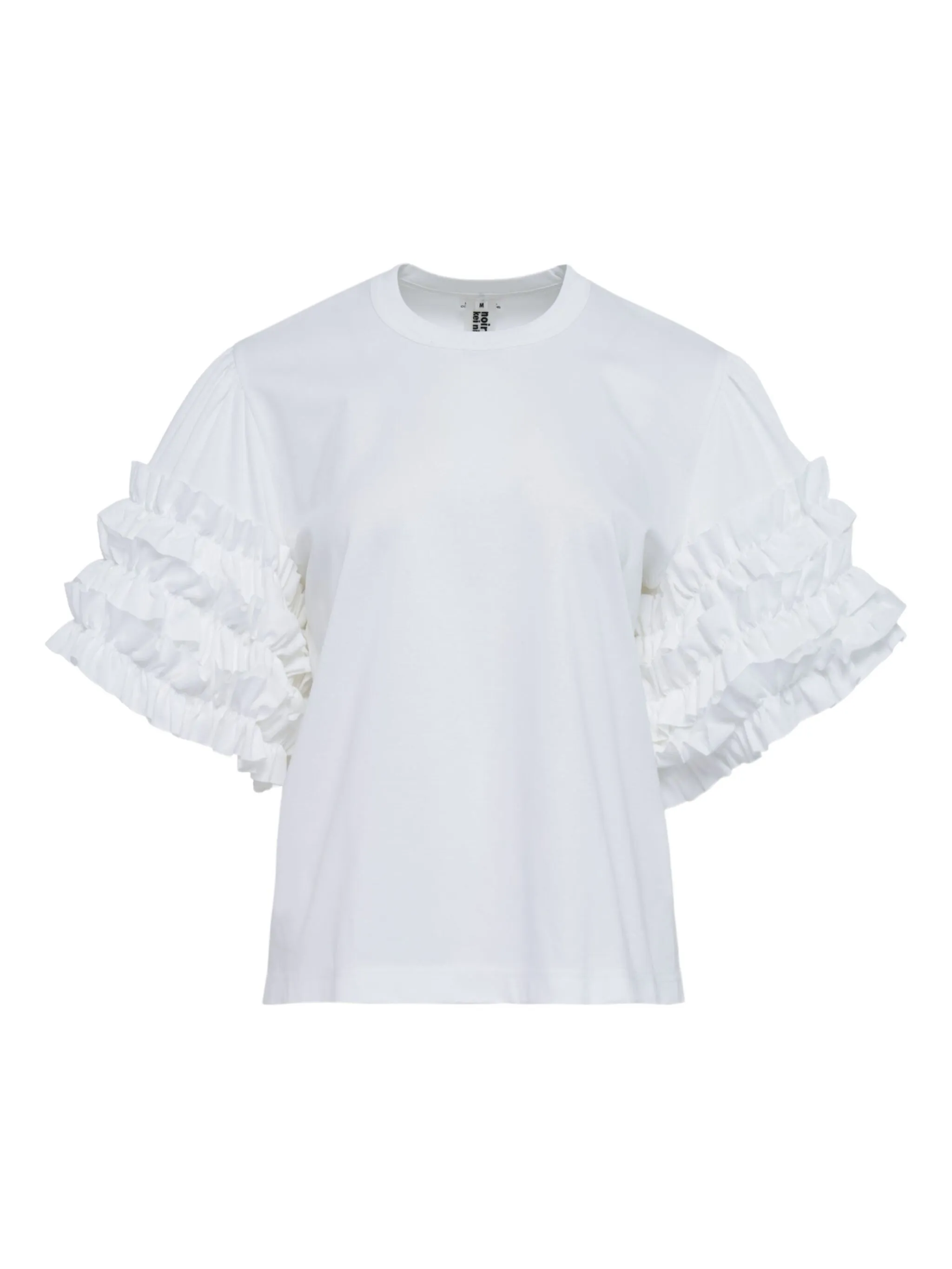 

Футболка Ponte с оборками Noir Kei Ninomiya, белый