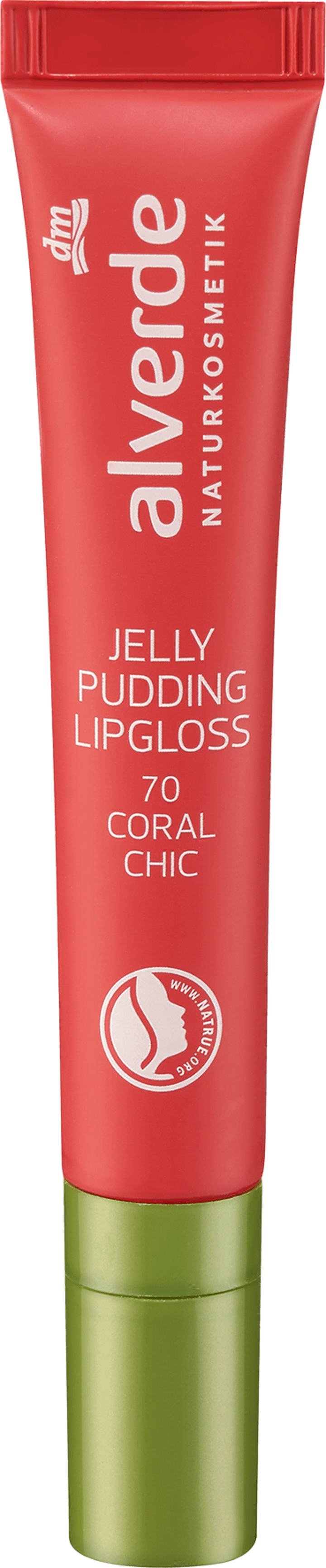 

Блеск для губ alverde NATURKOSMETIK Lipgloss Jelly Pudding 70 Coral Chic, 10 ml