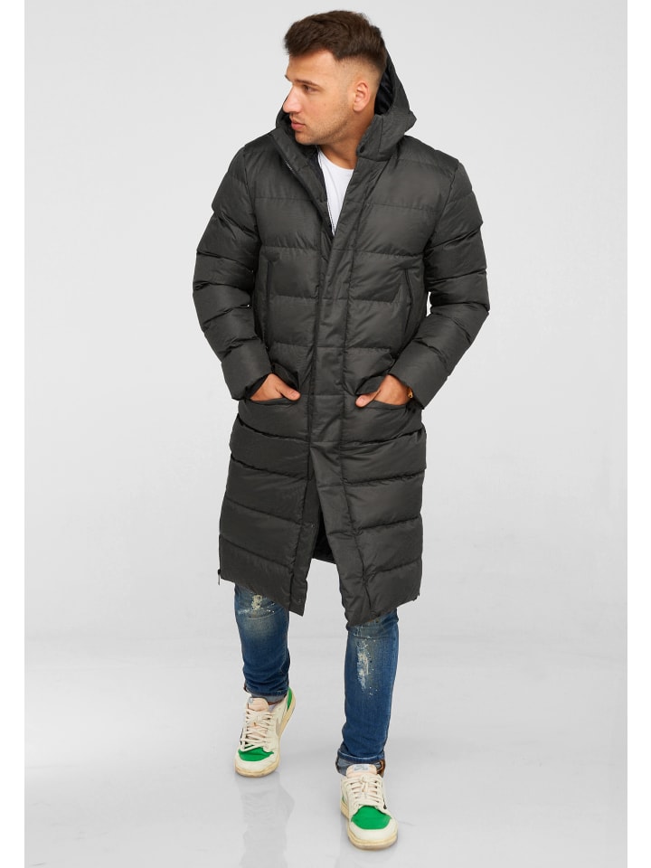 

Зимнее пальто LONGLINE ZIP PARKA темно-серого цвета behype