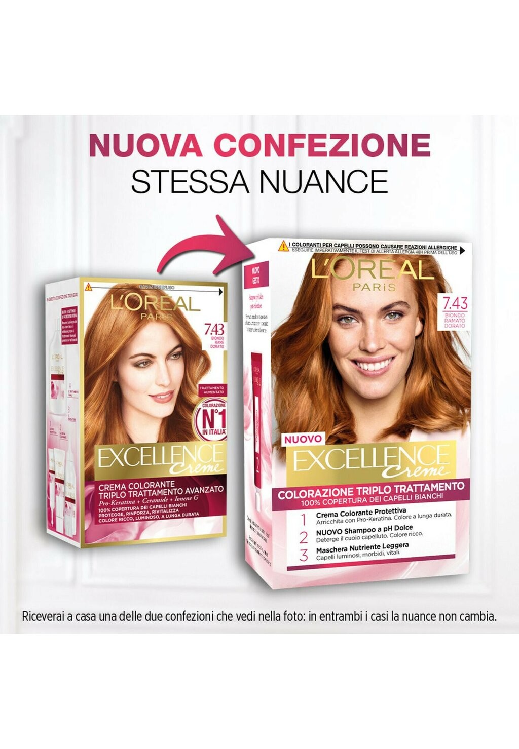 

Краска для волос L'ORÉAL PARIS TINTA CAPELLI EXCELLENCE COPRE I CAPELLI BIANCHI COLORE RICCO LUMINOSO E A LUNGA DURATA, 2 PACK L'Oréal Paris, желтый