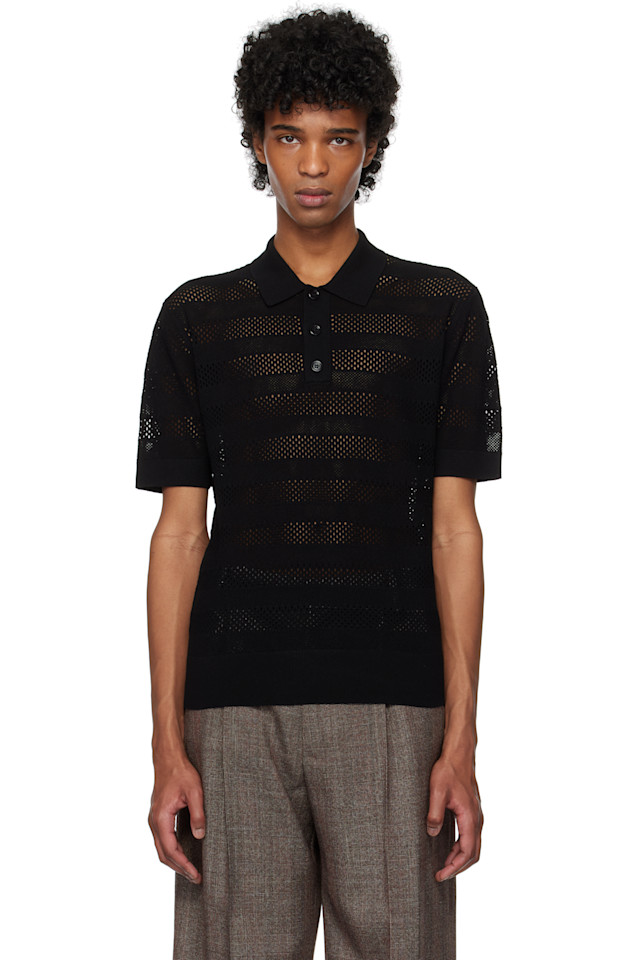 

Поло с открытой вязкой Dries Van Noten, черный