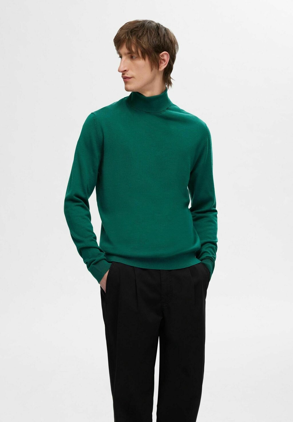 

Джемпер ROLLKRAGEN Selected Homme, темно-зеленый
