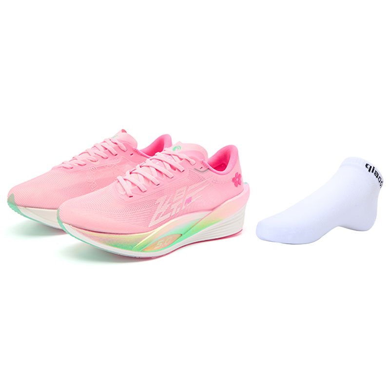 

QIAODAN Кроссовки Phantom PB5.0 мужские низкие Cherry Blossom Pink/Aurora Green