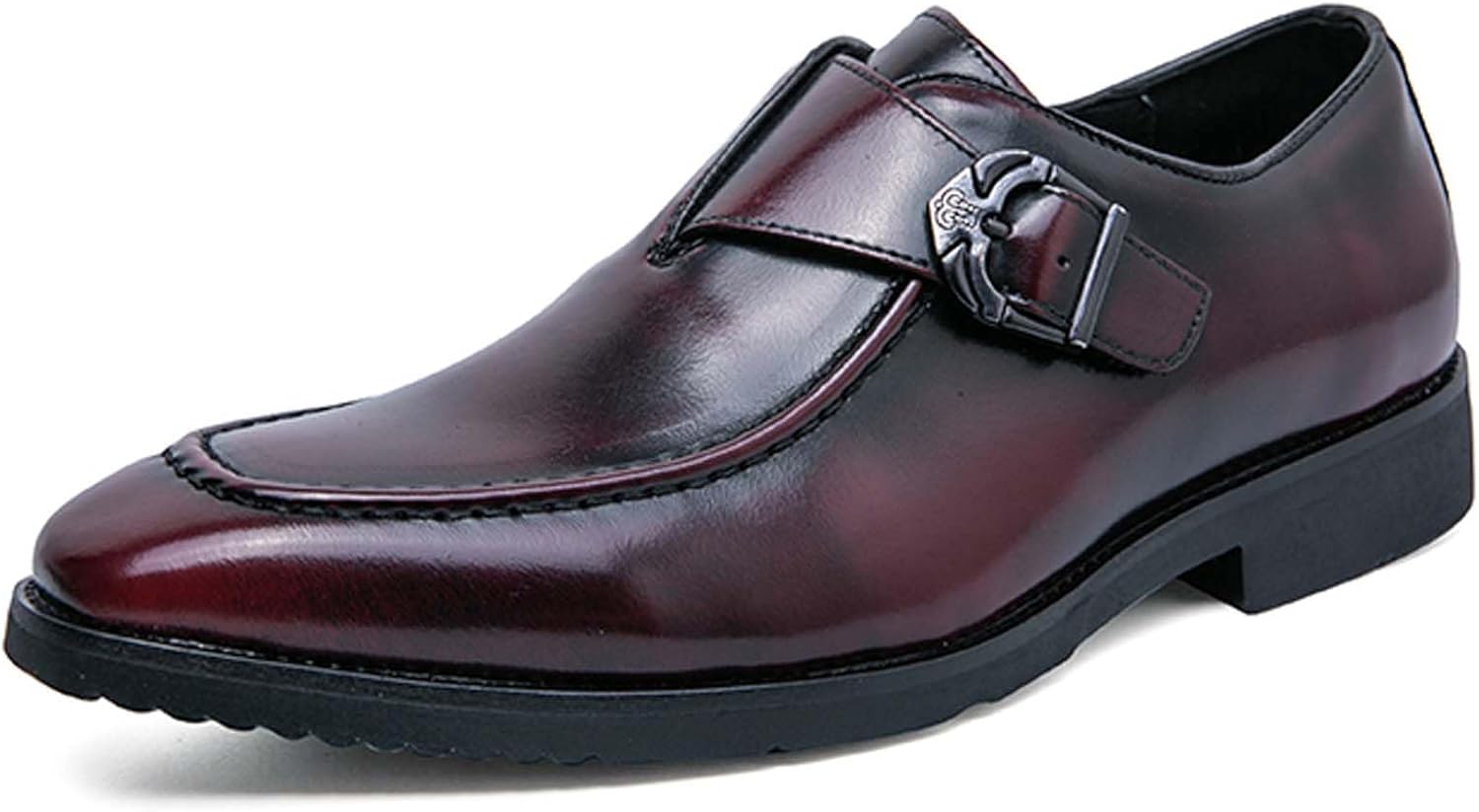 

Мужские пенни-лоферы городской стиль с персонализированной пряжкой, деловые повседневные формальные туфли, противоскользящие, удобные для ходьбы, вождения, офисные, для банкетов, свадеб, костюмов и платьев, кожаные туфли Generic, красный