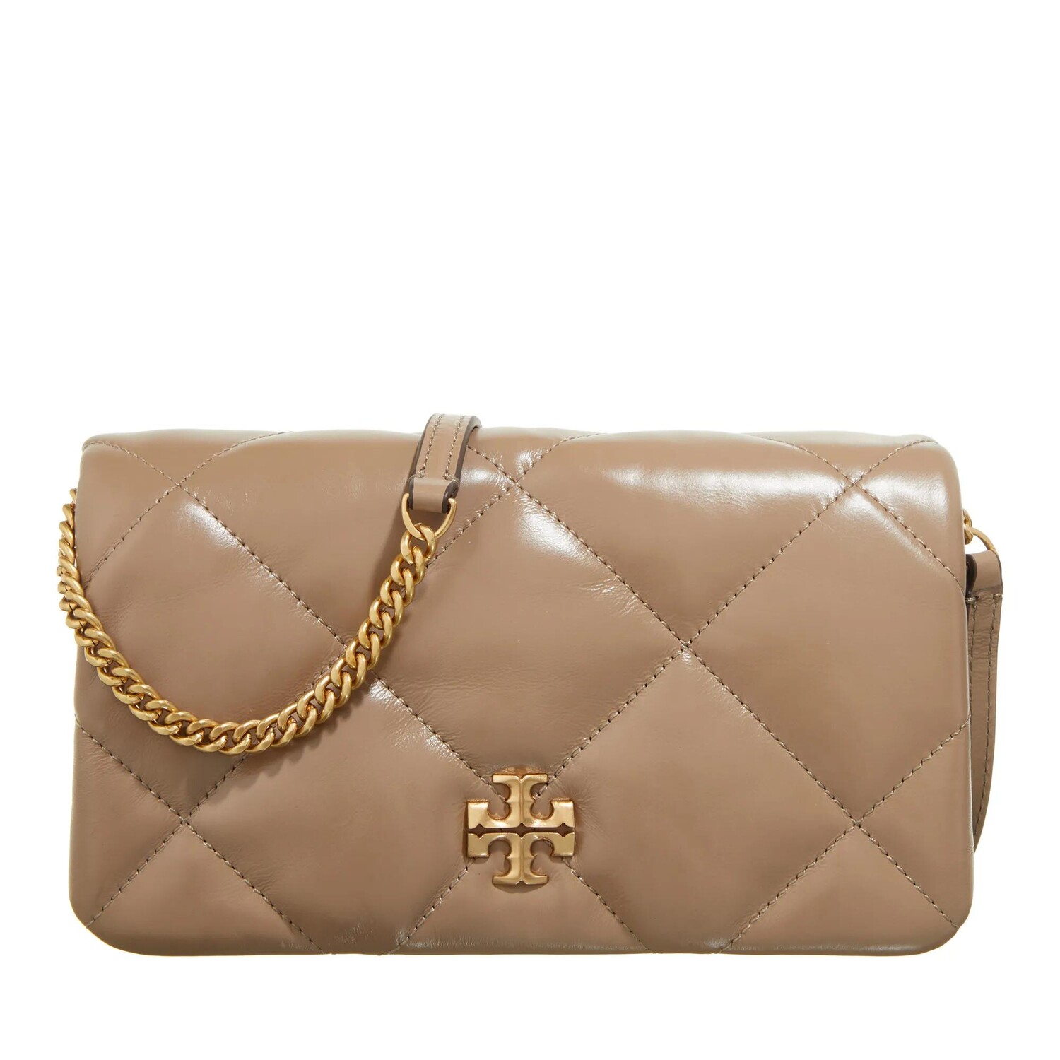 

Кошелек kira с цепочкой и бриллиантами дуб Tory Burch, коричневый