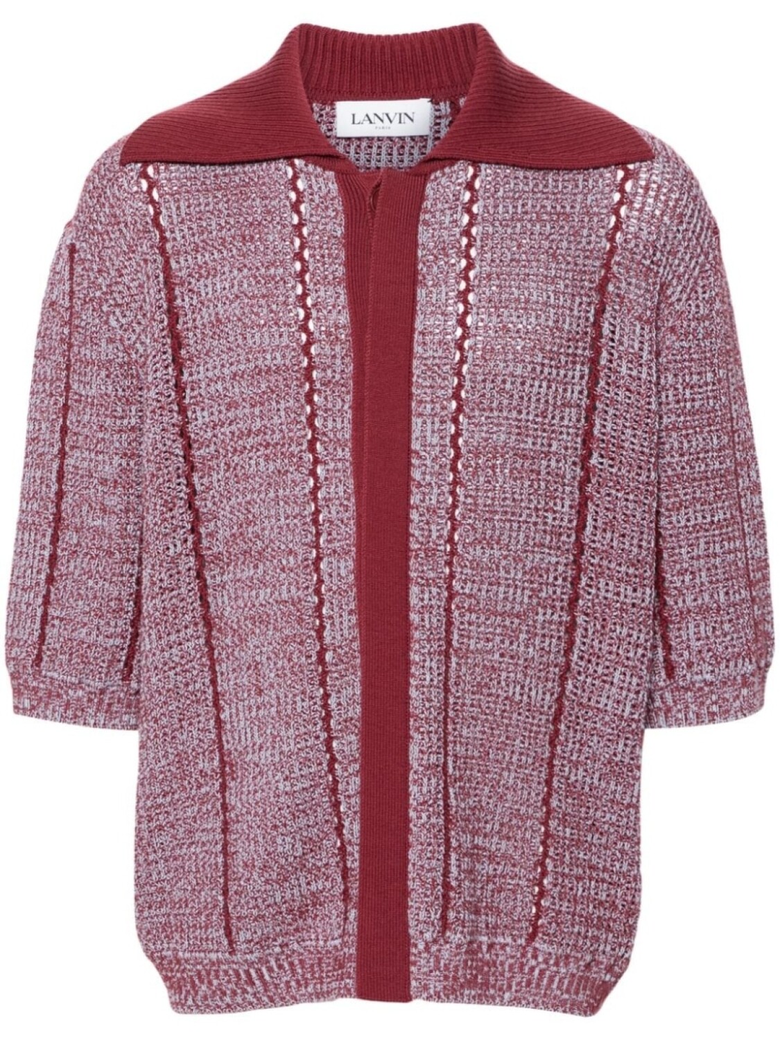 

Кардиган открытой вязки с раскладным воротником от Lanvin, красный