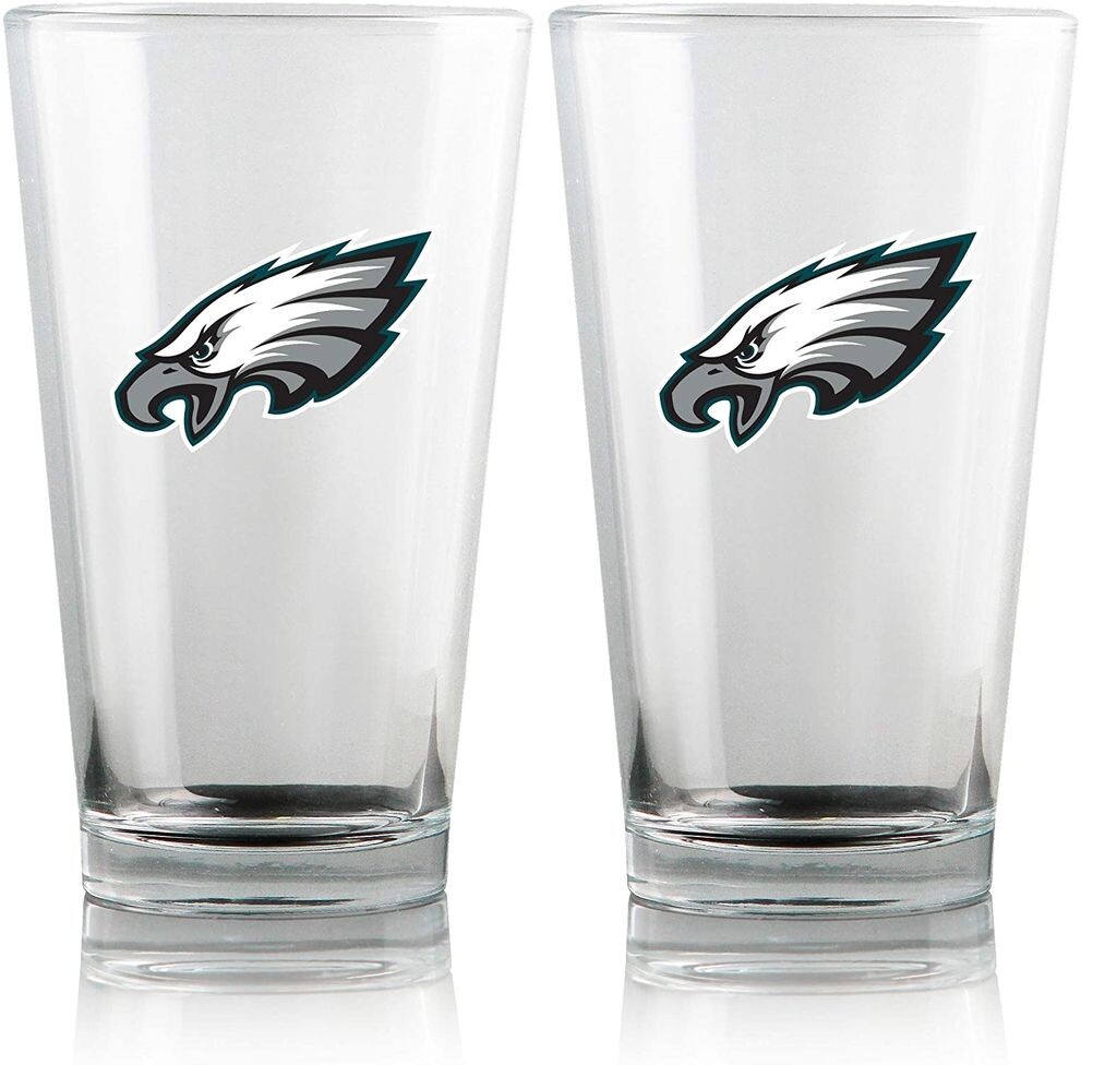 

NFL Philadelphia Eagles Glacier Бокал для пива Pilsner Набор из 2 пивных стаканов, пинта, 475 мл, 16 унций Duck House
