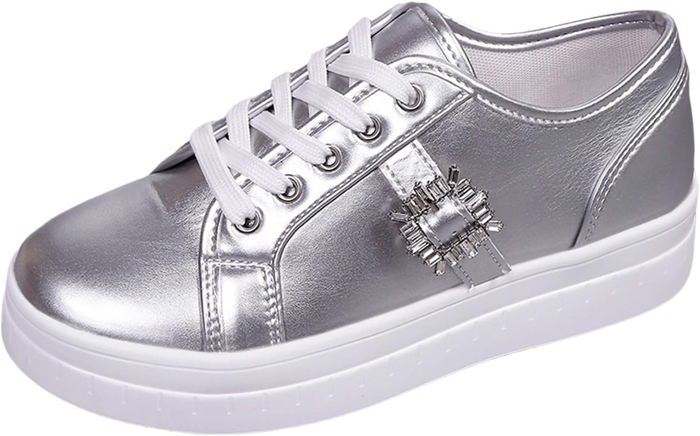 

Мужские повседневные кроссовки для делового стиля, женские удобные дышащие легкие модные кроссовки на шнуровке Generic, серебро