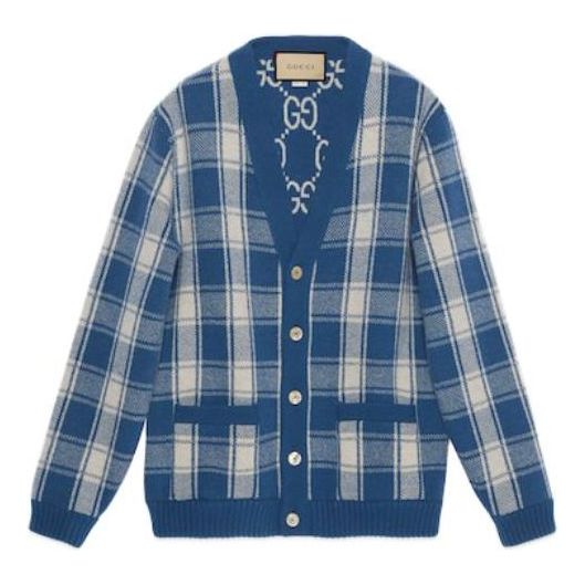 

Кардиган Gucci Reversible Checked Wool Cardigan 'Blue Ivory' 770586-XKDSM-4405, синий