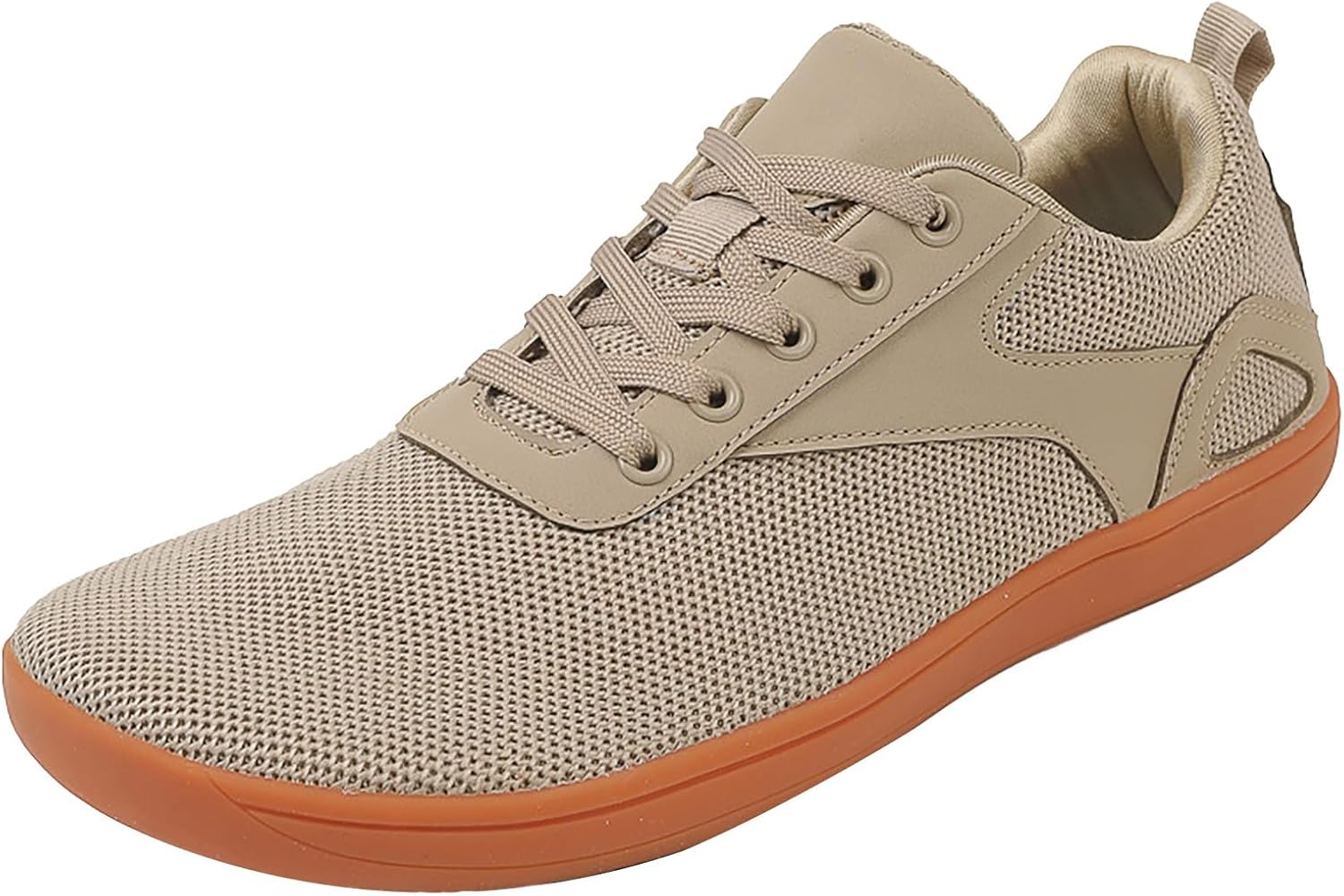 

Мужские кроссовки для бега с широким носком, растяжкой, на липучке, дышащей сеткой, резиновой подошвой, легкие Generic, бежевый