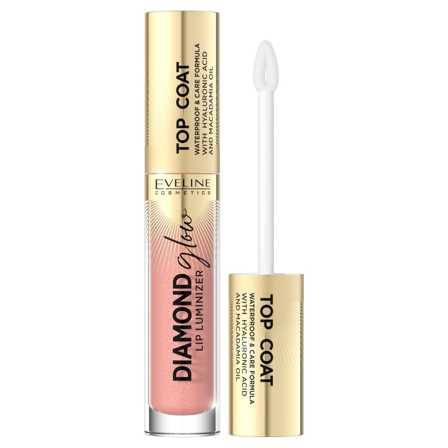 

Eveline Cosmetics Diamond Glow Lip Luminizer верхнее покрытие для губ с гиалуроновой кислотой 13 Peach Fuzz 4.5 мл