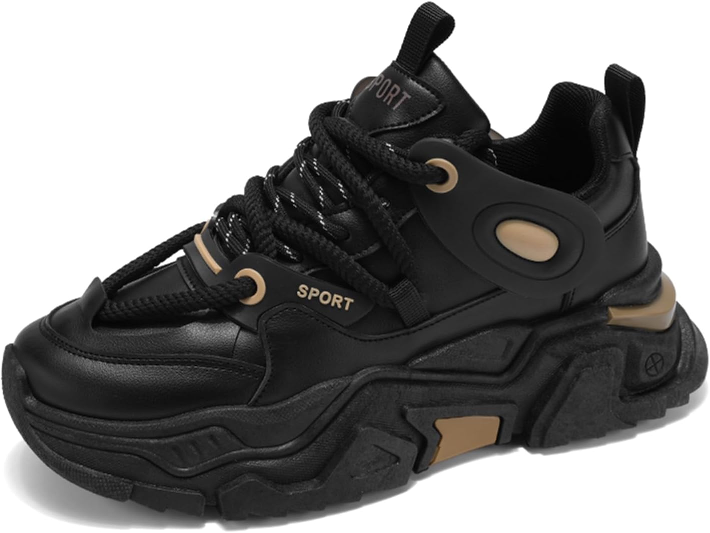 

Мужские повседневные спортивные кроссовки для тенниса, бега и ходьбы, нескользящие массивные модные кроссовки для мужчин Spwagym, черный