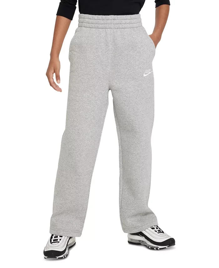 Детские спортивные штаны Nike Sportswear Club Fleece FD2927-063 серого цвета с широкими штанинами SRT385 — фото 4