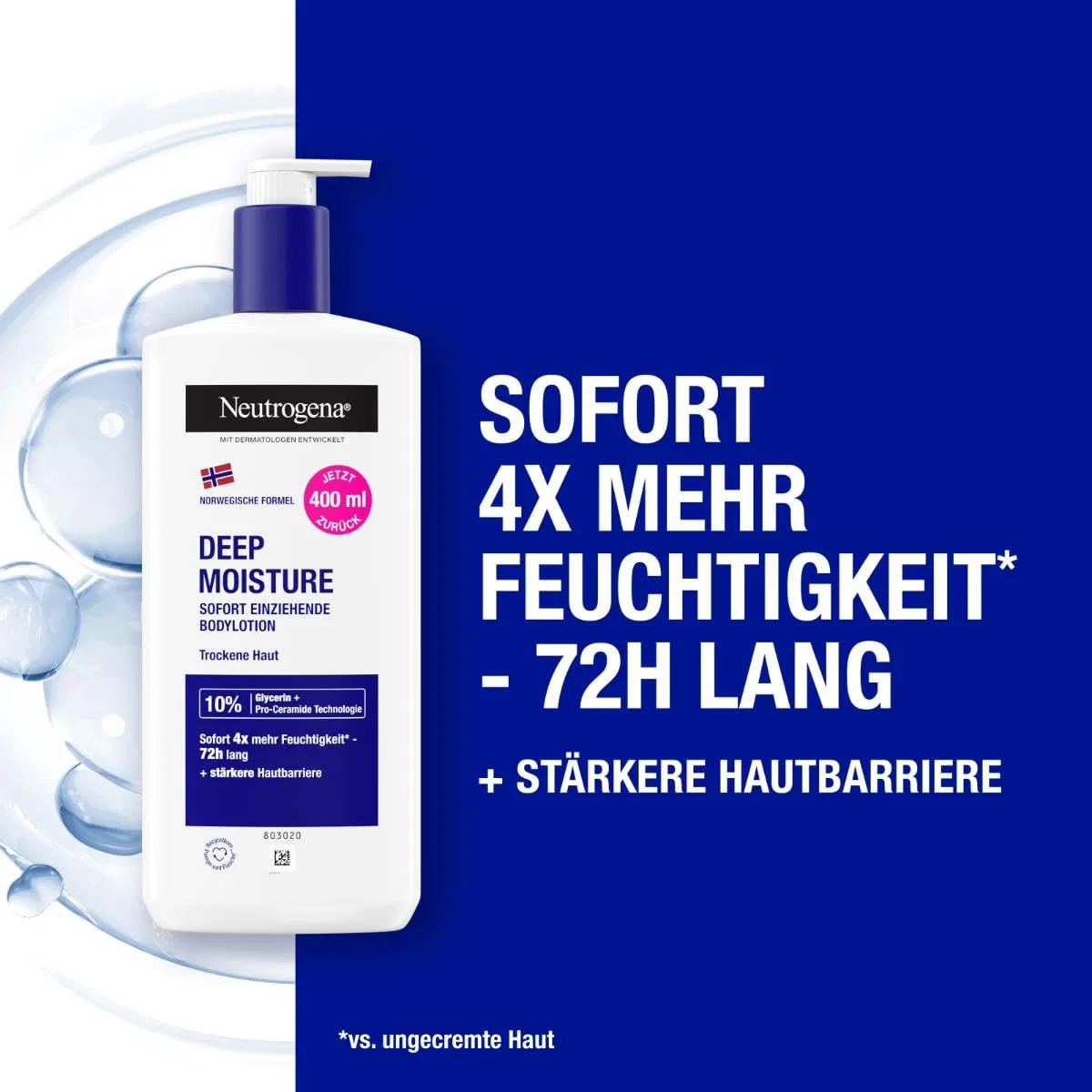 Мгновенно впитывающийся лосьон для тела «Deep Moisture» от Neutrogena, 400 мл (2 шт.) Neutrogena — фото 2