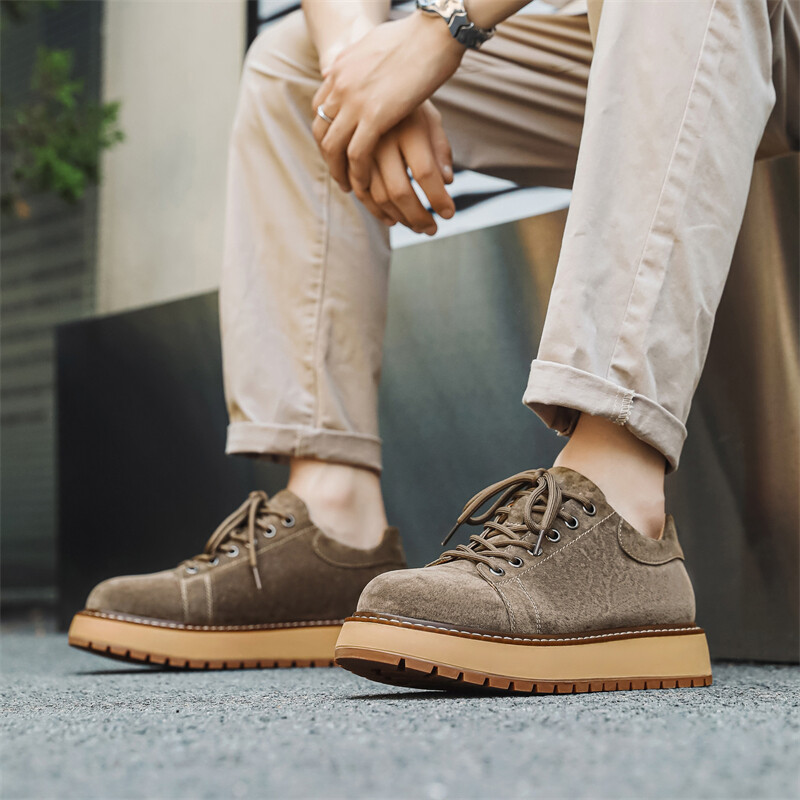 Туфли мужские Men"s Casual Men Low-Top Weishibangwei, хаки — фото 2