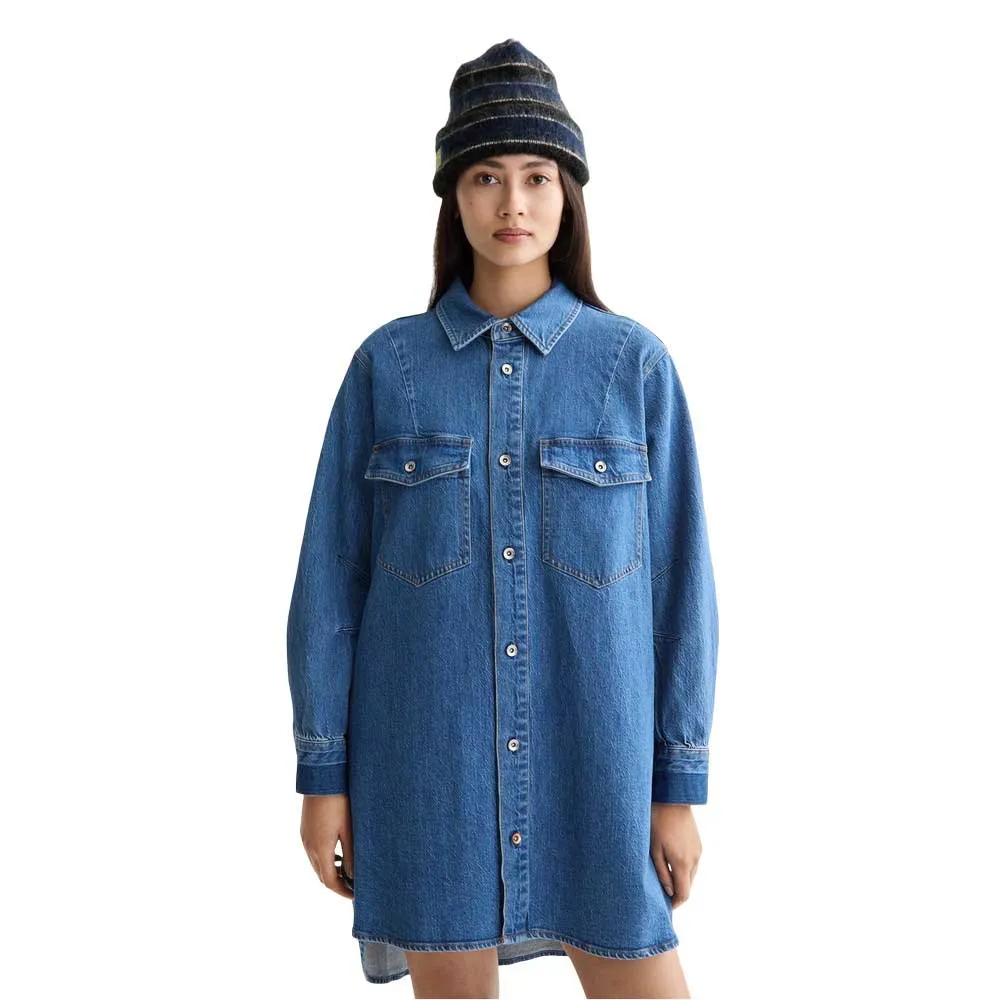 

Платье Scotch & Soda Washed Denim Mini long sleeve, синий