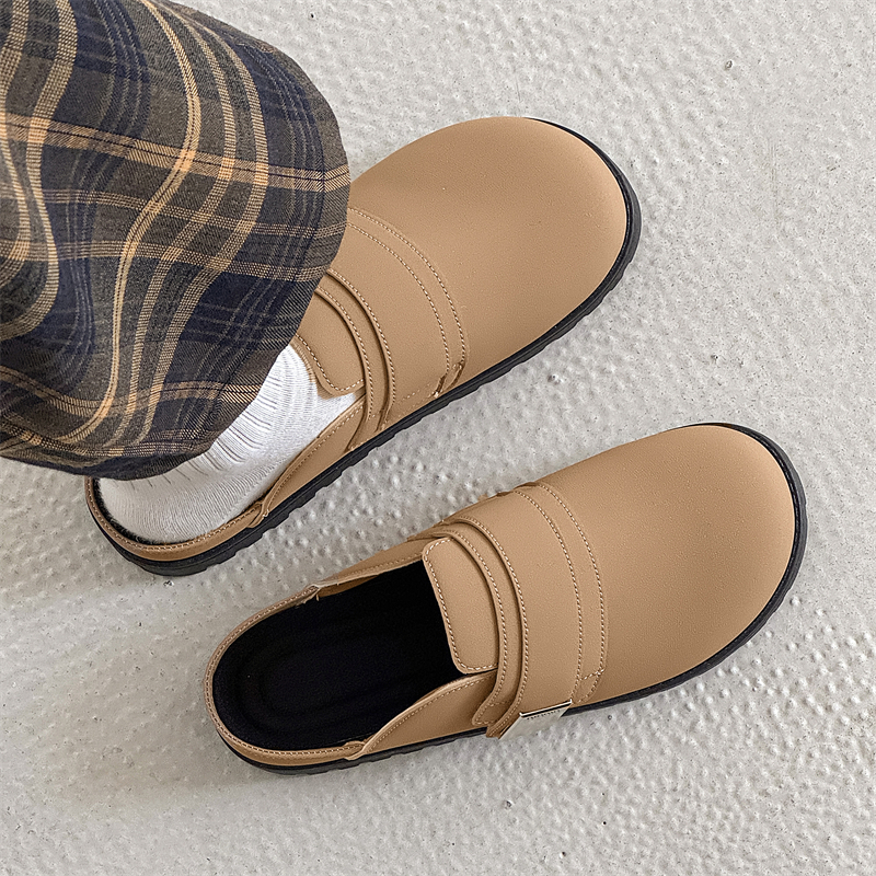NANJIREN Закрытые тапочки мужские бежевые, цвет Beige — фото 3
