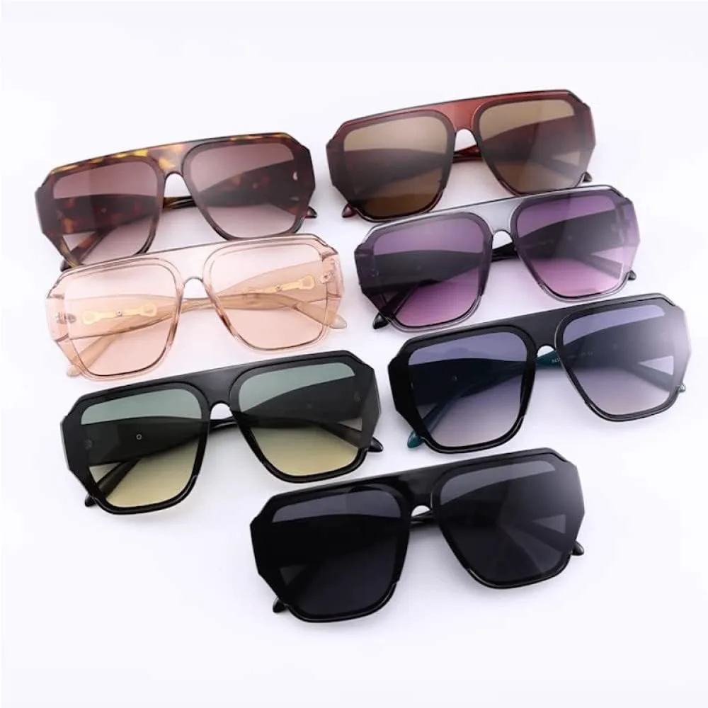 

Винтажные солнцезащитные очки большого размера для женщин и мужчин, с плоской верхней частью, сине-белые, ретро-очки, с защитой от ультрафиолета UV400 generic, 5