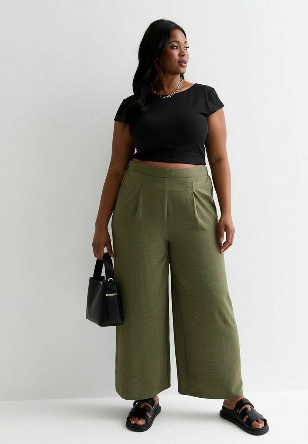

Брюки WIDE LEG CULOTTE New Look Curves, хаки