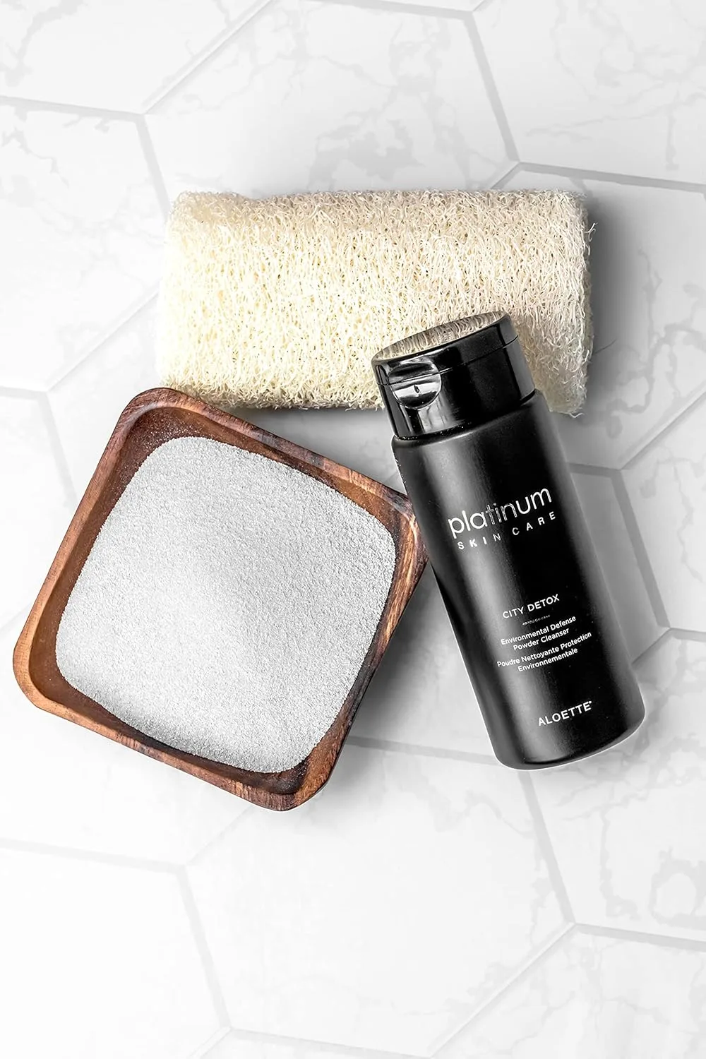 Гель для умывания Aloette — Очищающая пудра City Detox Environmental Defense Powder Cleanser, с добавлением — фото 4
