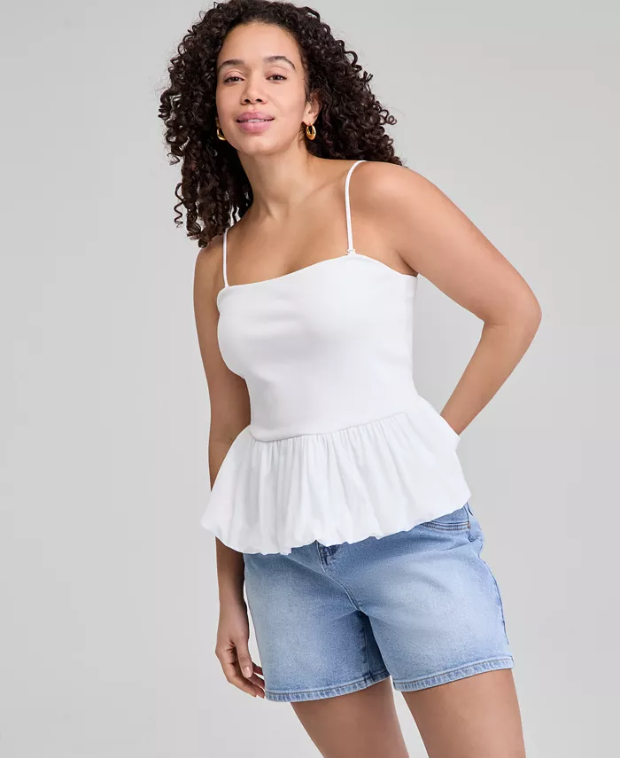 

Женский хлопковый топ без бретелей с пузырьковым подолом, P/XS-XXL And Now This