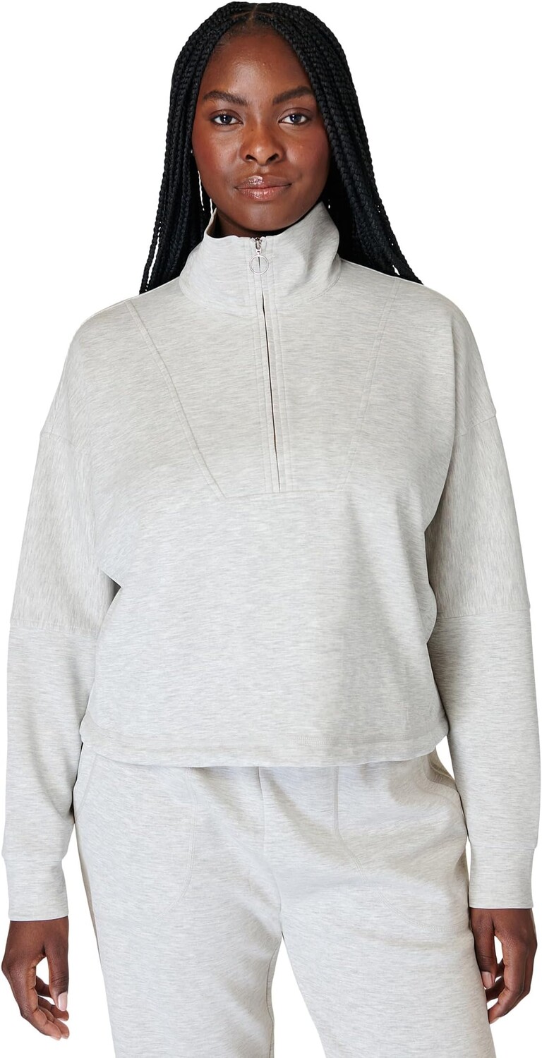 

Толстовка Sweaty Betty Sand Wash Funnel Neck 1/2 Zip, цвет Ice Grey Marl