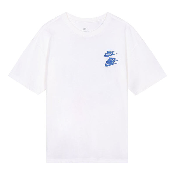 

Футболка Men's Nike Sportswear Around The World Subject Embroidered Alphabet Logo Ribbed Round Neck Short Sleeve White T-Shirt, мультиколор