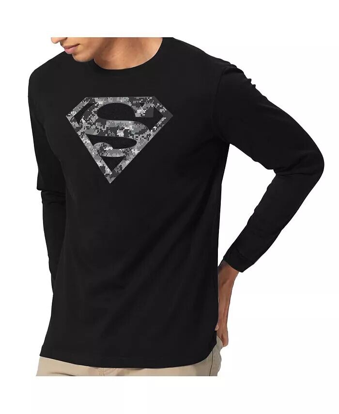 

Мужская футболка Urban Camo Shield с длинным рукавом для взрослых Superman, черный