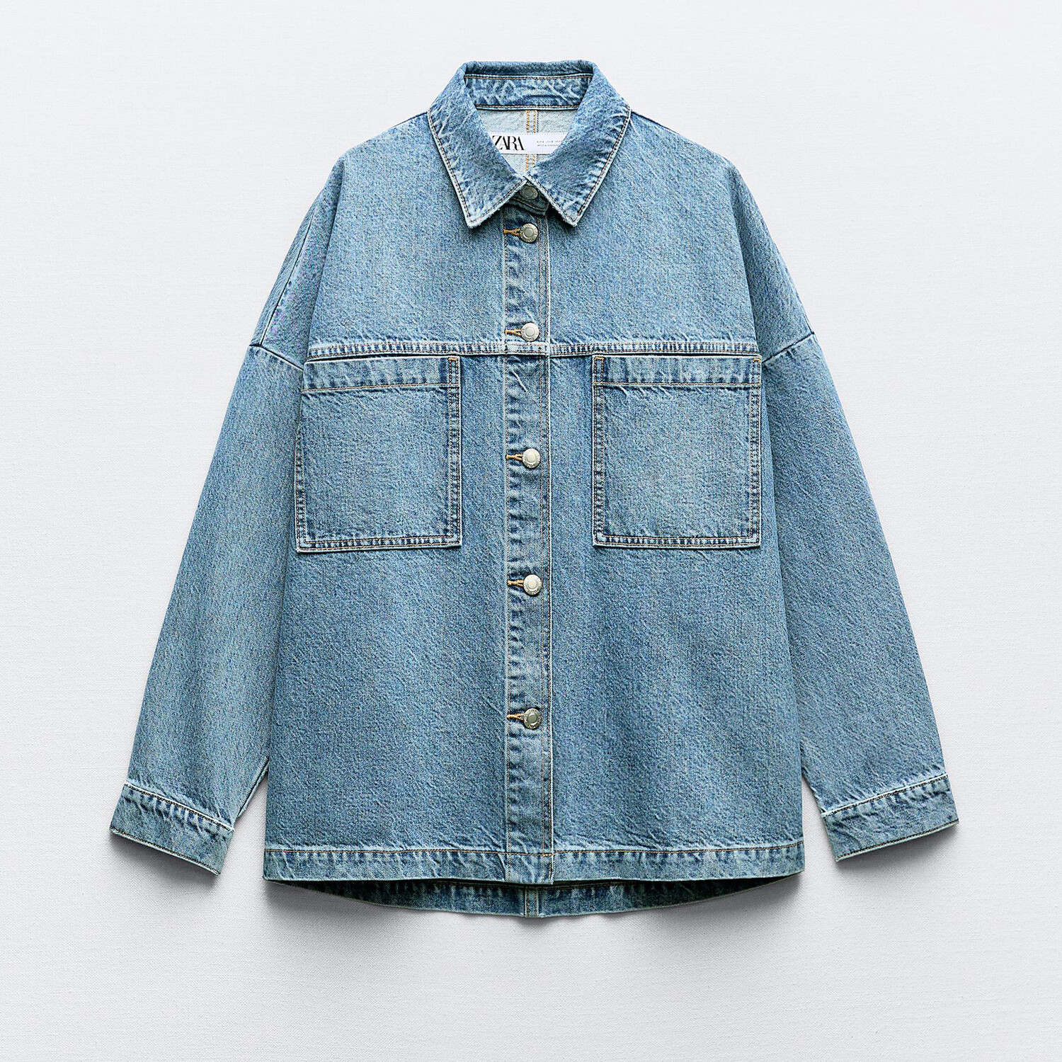 

Джинсовая куртка Zara Z1975 With Patch Pockets, синий