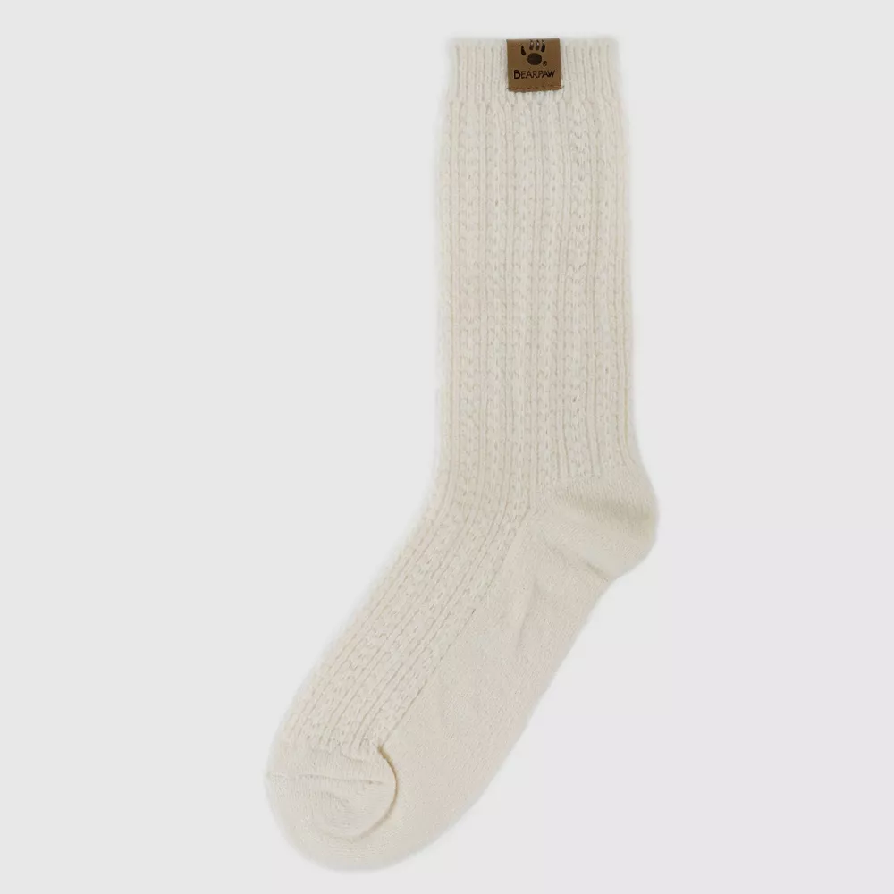 

Женские носки Bearpaw Pointelle Crew Bear Paw, цвет Ivory