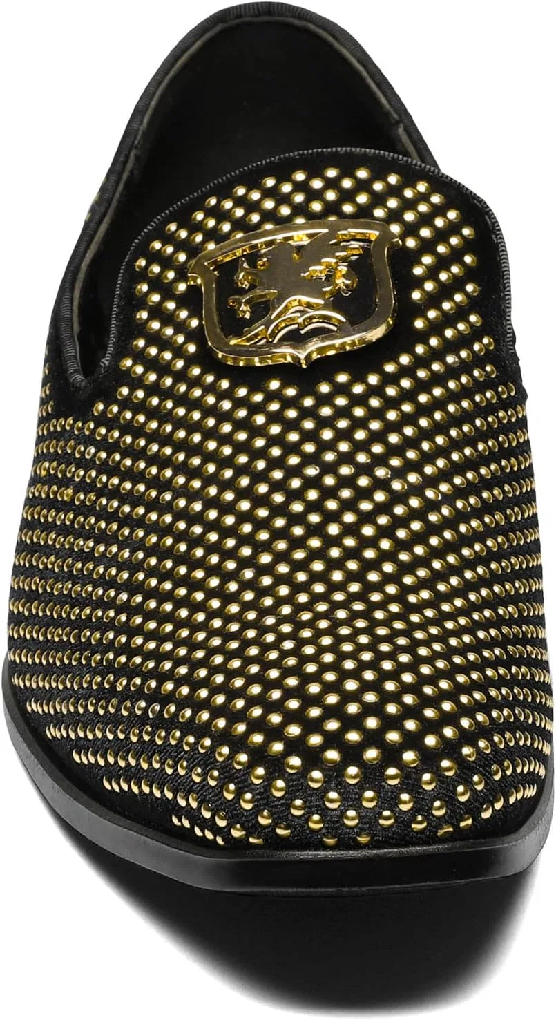 Мужские слипоны Stacy Adams Swagger Studded Ornament для водителя, 2-Black Gold — фото 4