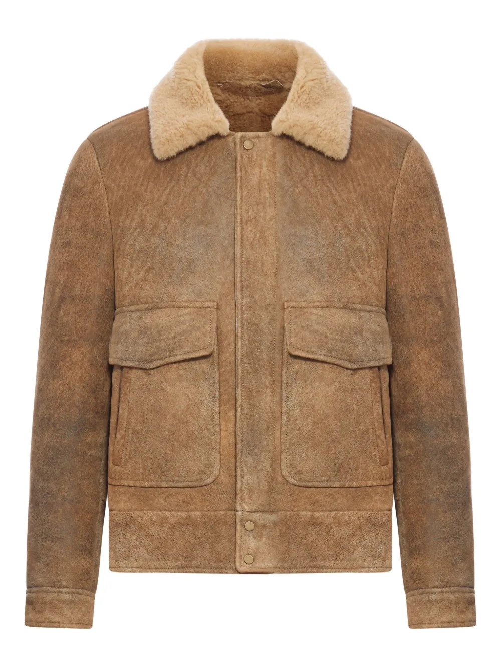

Кожаная куртка с воротником из овчины Salvatore Santoro, коричневый