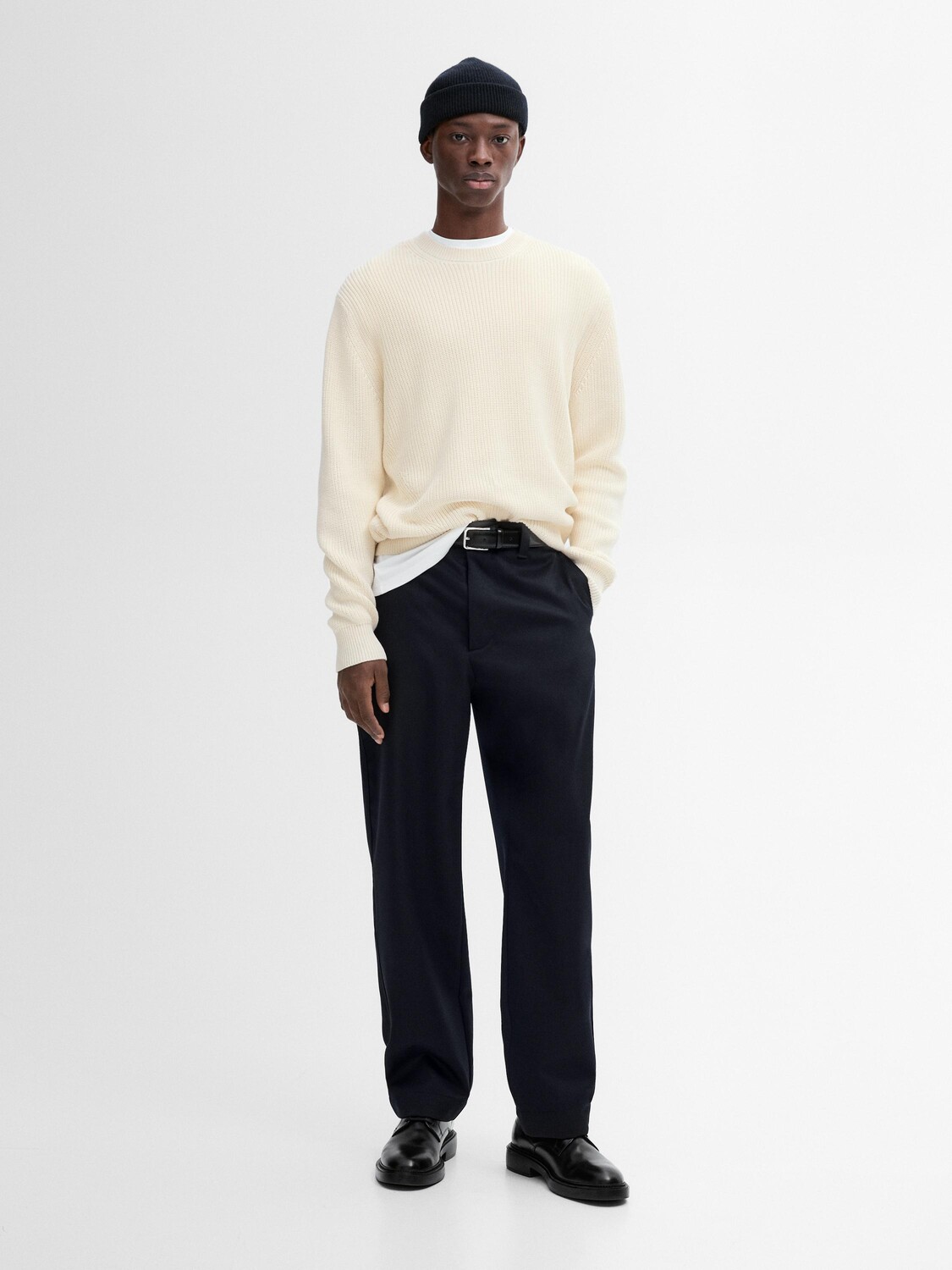 

Трикотажный свитер из 100% хлопка Massimo Dutti, бежевый
