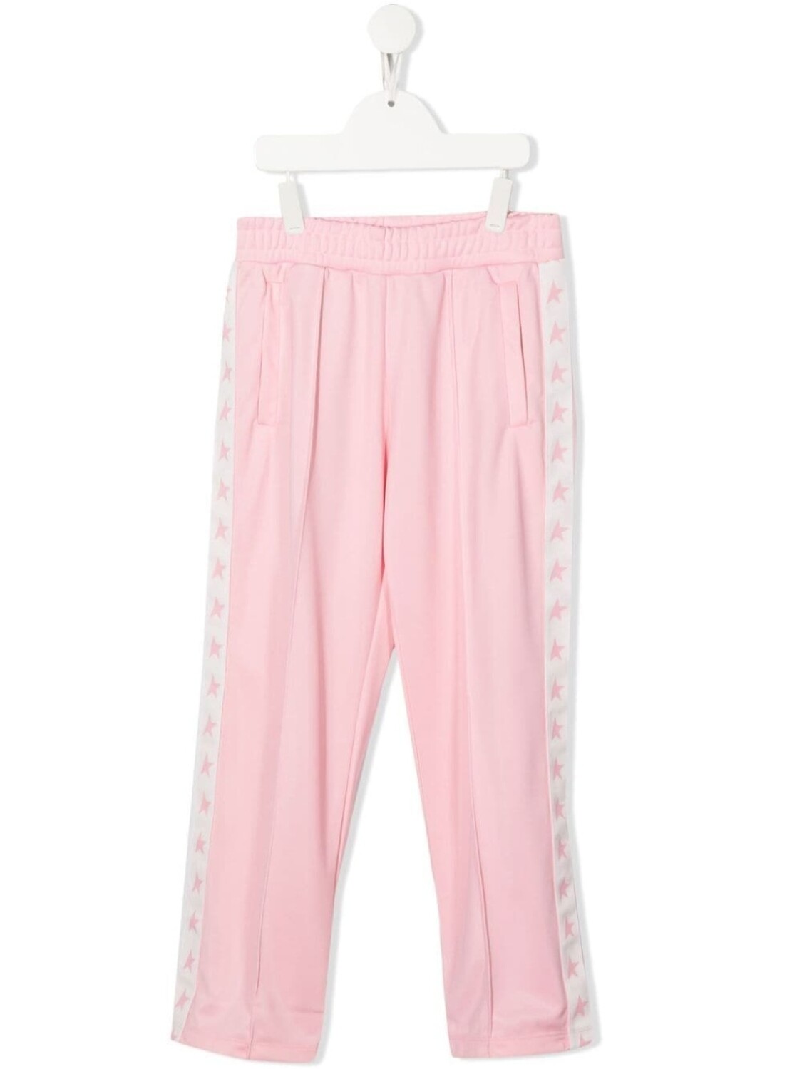 

Golden Goose Kids спортивные брюки с принтом на лампасах, розовый