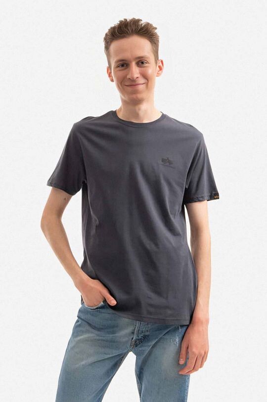 

Хлопковая футболка с принтом Alpha Industries, серый