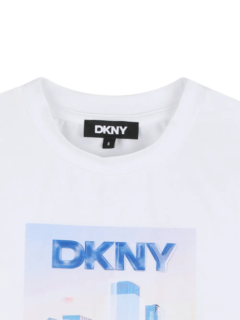Футболка с графичным принтом Dkny Kids, белый — фото 3