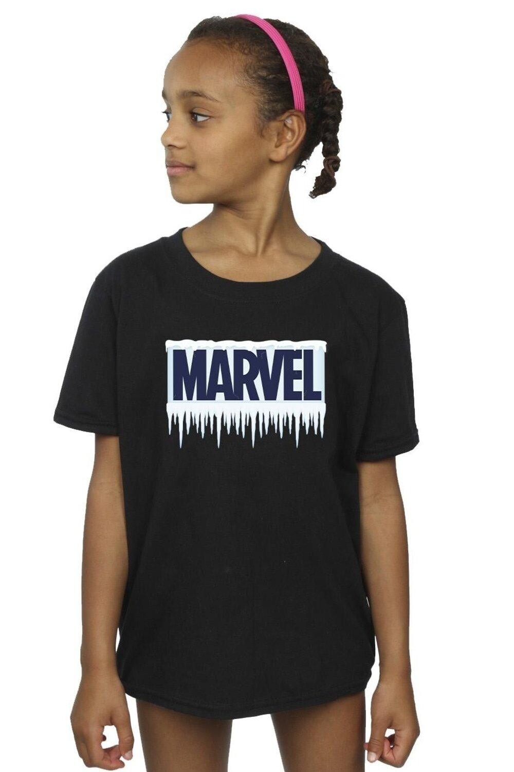 

Хлопковая футболка с логотипом Icicle Marvel, черный