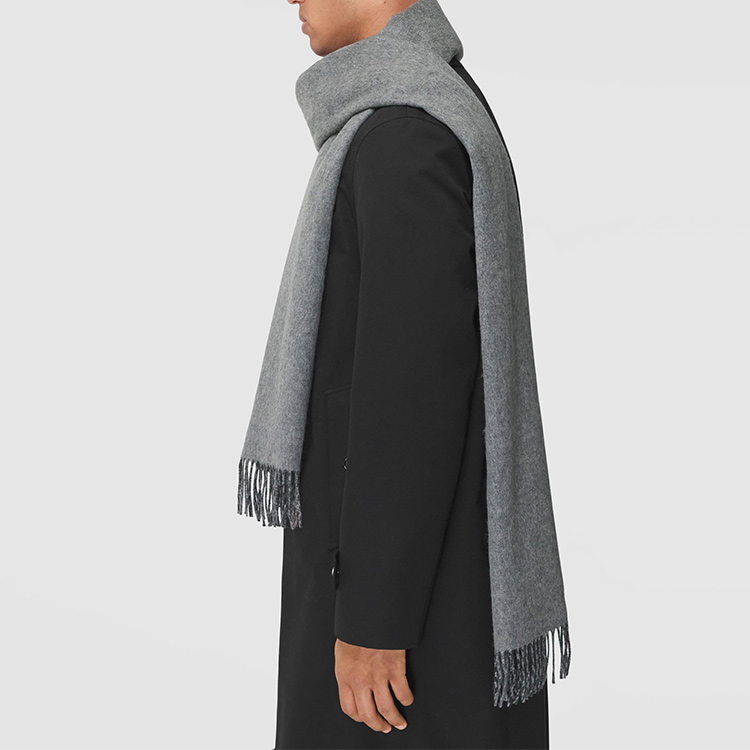 Burberry Реверсивный кашемировый шарф Check, Charcoal Gray — фото 3