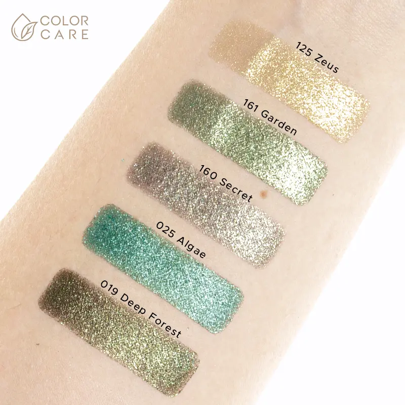 

Тени для век с веганскими блестками - 160 secret Color Care Glitter - Green, 2 гр