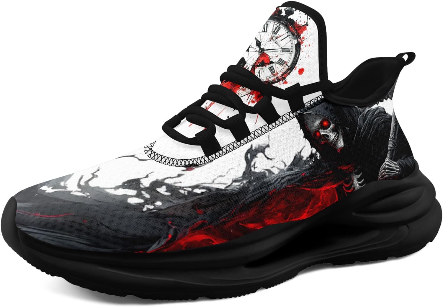 

Кроссовки AWSOLE Fashion Skull для мужчин и женщин, легкие, дышащие, на шнуровке, готические, для бега, тенниса, бейсбола и тренировок, белый/черный/красный