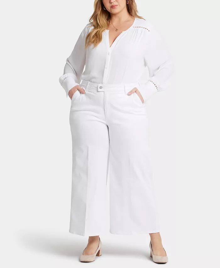 

Джинсы Mona Wide Leg Брюки до щиколотки Plus Size NYDJ, белый